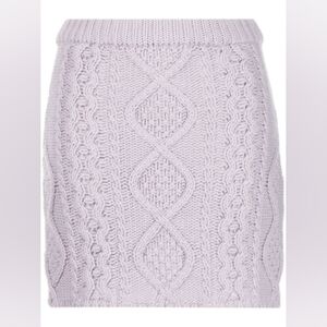 18. NWOT ROKH CABLE KNIT MID RISE SKIRT IN LAVENDER